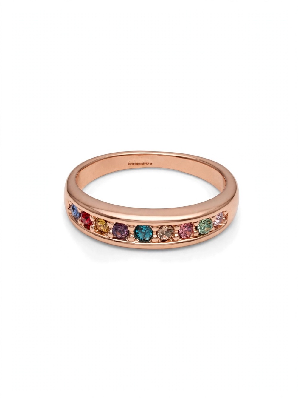 Rose Gold Multi-Gemstone Channel Set Ring - Women Jewelry